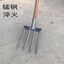 Y four-tooth hoe home land loosening artifact agricultural tools tools Daquan forks digging seedlings Labor gardening shovel