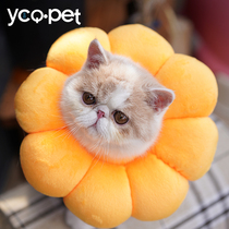 Sun Flowers Kittens Elizabeth Circle Dog headgear Soft cloth Shame Circle Neck Sunflower Neuter Anti Licking Cat Moss