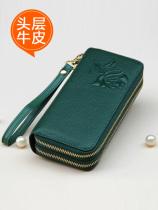 2020 new wallet womens long womens wallet double zipper handbag large capacity green clutch wallet