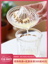 Manual juicer household juicer artifact fruit juicer squeezer orange wood glass lemon squeezer squeezed juice crispout