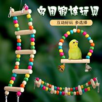 Small and medium-sized parrot climbing ladder Peony suspension bridge Tiger skin swing Parrot toy cloud ladder Bird cage supplies educational toys