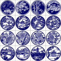  High-definition architectural landscape handmade paper-cut material Suzhou garden West Lake carved paper printing manuscript Mei Lan bamboo and chrysanthemum pattern