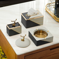 High-end Tissue Box Ashtrays Ashtrays With Lid Home Fashion Contained minimalist Tea Table Suit Pendulum light extravagant 1113m