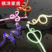 Cute girl heart glass mixing rod milk tea coffee mixing spoon cat claw cherry blossom spoon drink cereal mixing stick