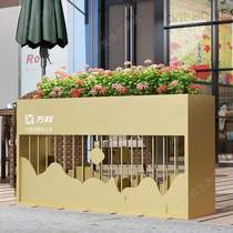 Custom Commercial Street Combo Iron Art Flower Groove Creative Flower Case Flowerpots Decorative Villa Outdoor Golden Flower Bed Set