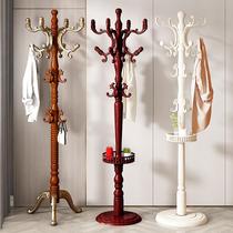 Solid wooden cap frame landing European-style household bedroom single rod wallet rack living room door simple vertical clothes shelf