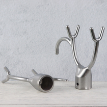 Clothes fork head metal stainless steel integrated fork head can hang clothes Bar push-pull hook hanger support pick-up clothes rod