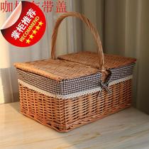 Wild baskets 55 Japanese-style shopping rattan home fashion blue weaving shopping picnic portable bamboo basket