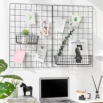 Iron Art Grid Photo Wall Hanger Mesh Sheet Barbed Wire Shelf Wall-mounted Plaid work Show Decorative Shelving
