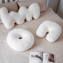 ins creative abstract fat pillow big wave rabbit velvet homestay soft bedside doughnut pillow three-dimensional sculpture