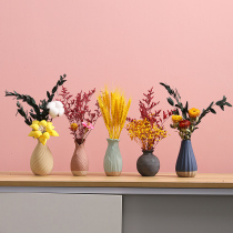 Macaron ceramic small vase real flower air-dried natural dried flower bouquet ins Wind desktop decorations flower arrangement