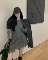 Xiaoxi Owl series 2021 autumn and winter New oversized tassel hollow sweater perspective loose knit women