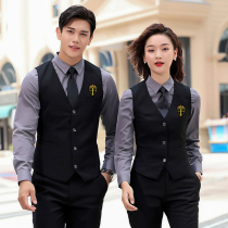 Hotel front desk reception professional vest suit women Autumn Winter overalls long sleeve bar KTV waiter uniform men