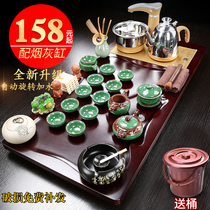 Home office Kung Fu Tea Sea living room tea set set fully automatic one large tea tray Kettle tea table solid wood