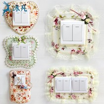 Home Wall Sticter Decorative Lights New House Wall Creativity Electric Switch Protective Sleeve Living-room Wall Patch Power Switch Sticker