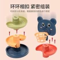 Childrens stacking shooting track Rolling ball sliding ball tower Baby baby fun early education turn around music 1-3 years old 2 toys