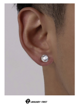 S925 silver needle American style high-end diamond earrings mens ruffian handsome personality single niche earrings 2022 new trend