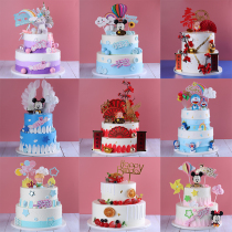 Cake model simulation 2021 New Net red cartoon birthday cake model fake cake window sample