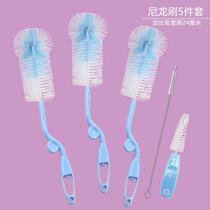Milk Bottle Brush Suit Silicone Gel Rotary Rints Newborn Baby Pacifier Brushed Straw Brush Combined Wash Bottle cleaning