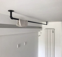 Drying rod Hanging rod Balcony punching top mounted fixed double rod Household wall mounted side mounted cool drying hanger rod thickened