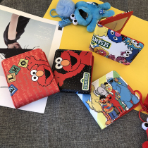 American trendy ins cartoon wallet cute casual wallet PU two-fold short male and female students universal change