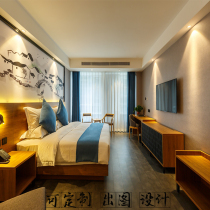 Hotel furniture design Fast boutique simple rooms Apartment bed and breakfast Double standard room big bed full set of customization