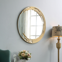 Nordic creative wall-mounted decorative mirror Light luxury entrance art dining edge mirror Living room personality round background wall mirror