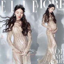 New pregnant woman photo clothing beautiful high-end dress pregnant mother photo studio photo clothing perspective net gauze photography clothing