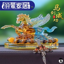 Glass zodiac horse to success car perfume high-end mens car interior accessories creative decoration products