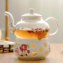 Light luxury English afternoon tea set boiled fruit teapot heated European afternoon tea heat-resistant glass tea cup