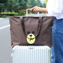 Travel bag cute light and large capacity female hand travel bag canvas short luggage bag hand student