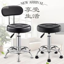 High Back Bar Stool Round Stool with Wheels Liftable Hair Clipper Height Adjustable Bar Stool for Hairstylist