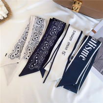 Korean version of the new retro small silk scarf professional wild small square scarf headscarf womens decorative scarf hair band tide