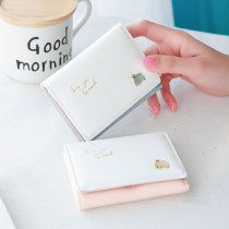Wallet women short Korean version of hipster students Mini small coin wallet new cute color color wallet wallet