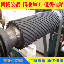 Custom rubber roller Coated wear-resistant slotted polyurethane roller Temperature-resistant silicone roller Unpowered roller Coating machine roller