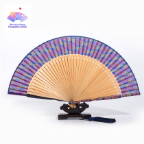 Asian Games platoon silk fan creative folding fan Chinese style summer portable fan commemorative gift Hangzhou Asian Games
