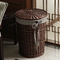 Wicker dirty clothes storage frame waterproof bedroom with lid dirty clothes basket finishing box basket light luxury red toilet