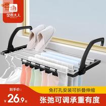 Stainless steel tube window sill folding drying rack balcony shoe rack indoor radiator shoe rack window inside and outside shelf