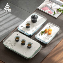 Zhaolin household ceramic dry bubble plate Mini simple pot Tea table Kung Fu tea set Glass tea sea tray Size No