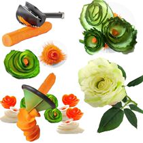 Fruit and vegetable creative platter tool Vegetable salad curler carving device Cucumber radish spiral slicer cutting pattern