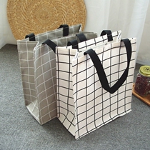 Canvas bag portable mens waterproof canvas bag wild go out easy to carry tote bag cartoon shopping