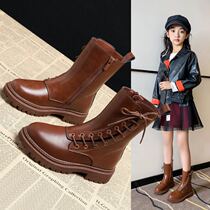 Girls Boots 2021 New Autumn Western Princess Cotton Shoes Plus Velvet Martin Childrens Shoes Short Boots Autumn Winter