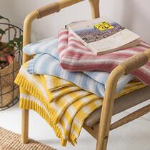 Pure cotton thin knitted blanket wool woven air conditioning blanket sofa office dormitory nap Nordic towel quilt