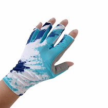 Summer Luya fishing gloves thin UPF50 professional sunscreen Ice Silk quick dry Dew five fingers anti-cut anti-slip stab