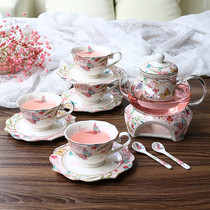 European tea set Transparent glass cooked fruit teapot heating base British afternoon tea household