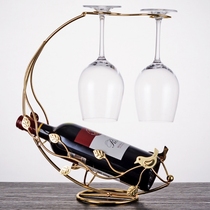 Household European-style red wine rack inclined wine holding rack wine glass to hanging rack wine bottle wine glass Integrated Rack