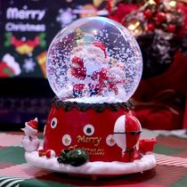 Christmas gift Crystal ball eight-sound box snowflake spinning old man tree music box childrens girlfriend gift