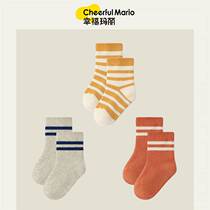 Happy Mary Childrens Socks Breakthrough Autumn Strip Baby Socks Cotton Suction Collapse Children Short Socks Cotton