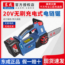 Dongcheng rechargeable 20V brushless electric chainsaw lithium electric handheld outdoor logging saw East City DCML250B cutting saw