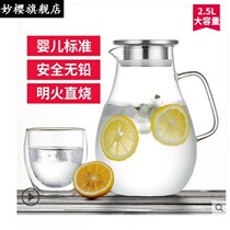 Summer high temperature resistant glass household cold kettle cold white water cup large capacity juice tie pot set Wholesale
